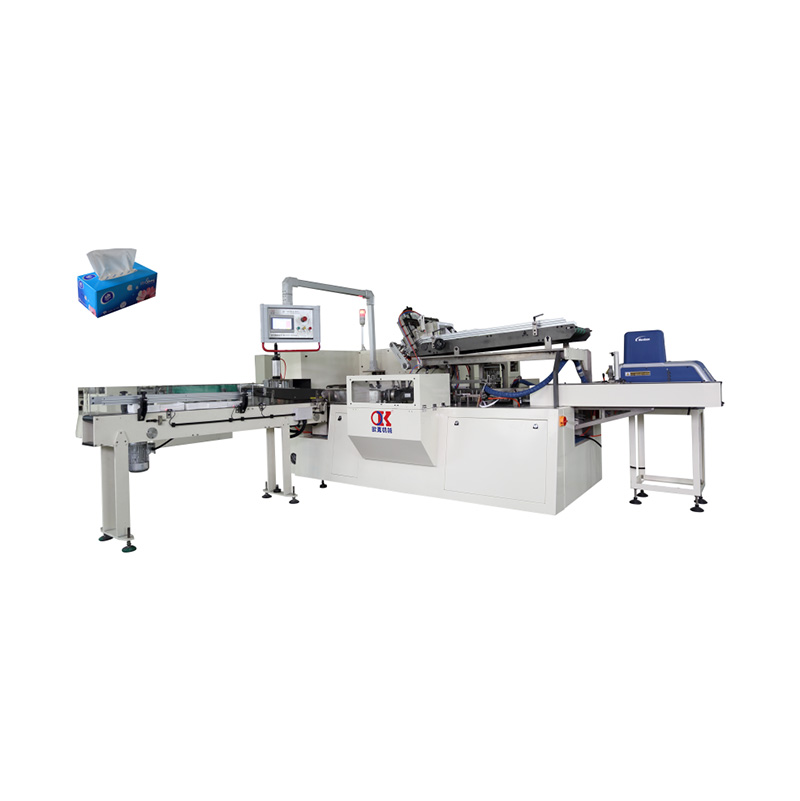 OK-100  型盒抽紙巾自動裝盒機